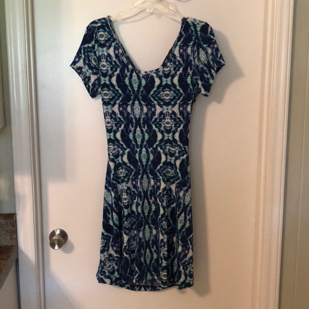 Blue, Green, and white dress